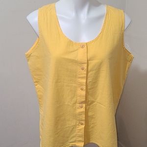 Basic Editions yellow Sleeveless top size large